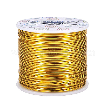 BENECREAT 15 Gauge (1.5mm) Aluminum Wire 220FT (68m) Anodized Jewelry Craft Making Beading Floral Colored Aluminum Craft Wire - Light Gold AW-BC0001-1.5mm-08-1