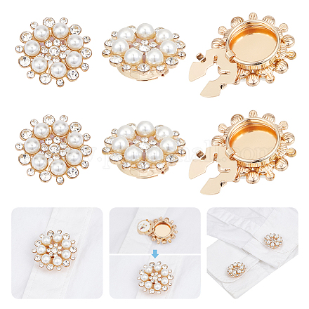 4 шт. запонки из сплава со стразами HJEW-NB00217-1