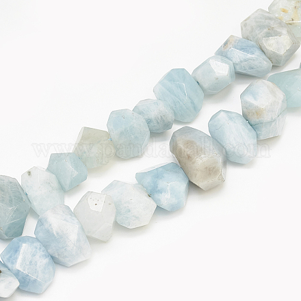 Chapelets de perles en aigue-marine naturelle G-S307-01-1