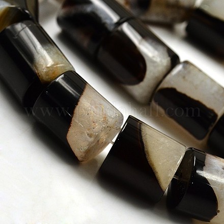 Natural Crystal and Agate Column Bead Strands G-E247-07-16mm-1