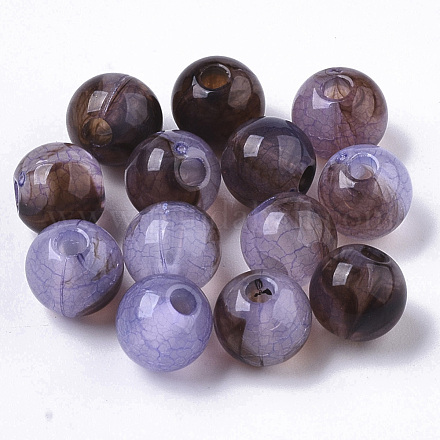 Perles en acrylique transparentes craquelées CACR-N003-04B-01-1