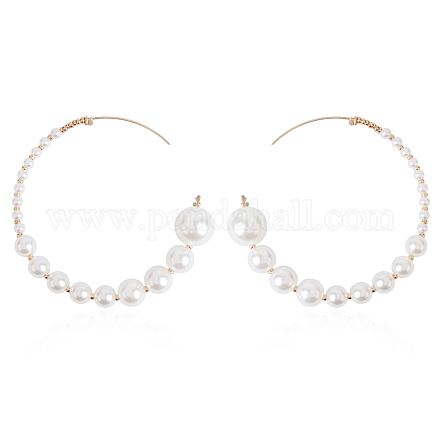 Boucles d'oreilles en perles d'imitation EJEW-L203-05G-1