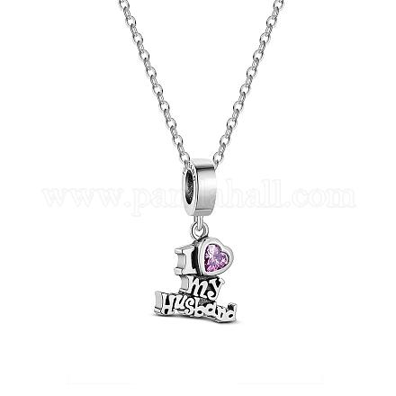 TINYSAND Sterling Silver I Love My Husband Pendant Necklace TS-CN-041-1