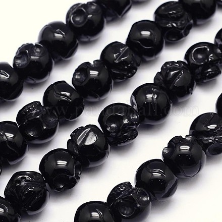 Natural Black Onyx Beads Strands G-M263-D-04-1