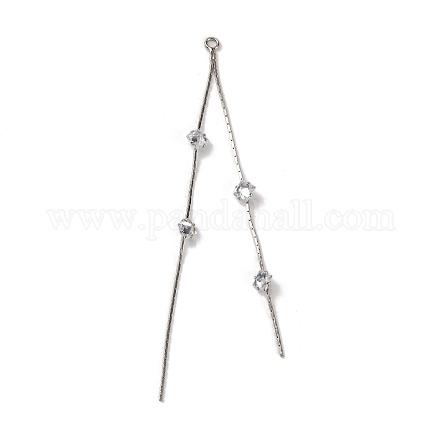 Большие кулоны из латуни с микропейвом и прозрачным фианитом KK-G510-19P-1