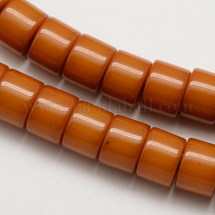 Imitation Amber Resin Column Bead Strands for Buddhist Jewelry Makings RESI-E006-05A-1