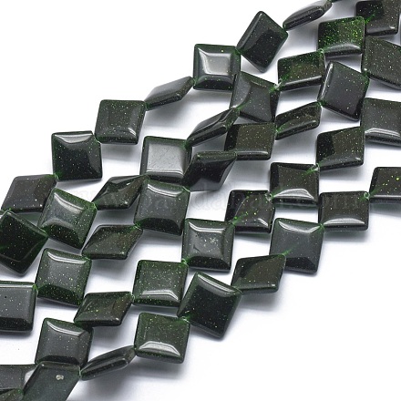 Chapelets de perles en pierre d'or verte synthétique G-G793-10A-03-1