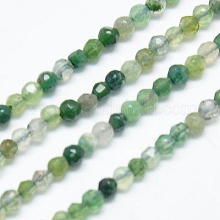 Chapelets de perles en agate mousse naturelle X-G-J002-03H-1