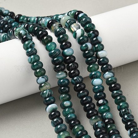 Натуральные полосатые агатовые бусы G-F790-I01-01R-1