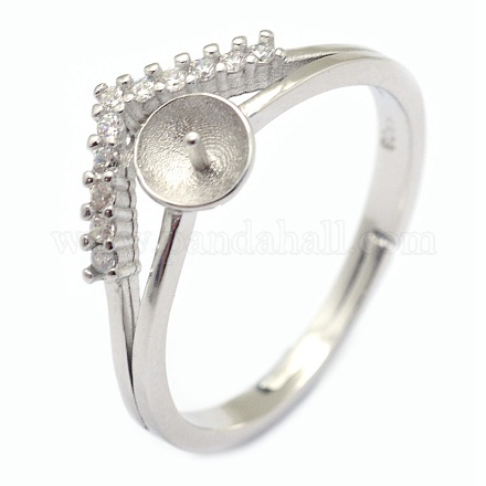 Componentes del anillo de dedo de plata de ley 925 ajustables STER-P041-29P-1