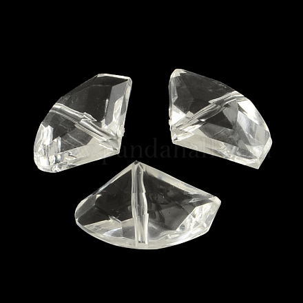 Faceted Fan Transparent Acrylic Beads TACR-R127-A01-1