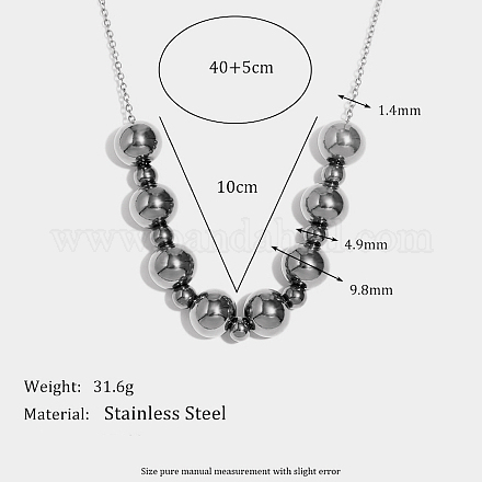 Женские ожерелья из круглых бусин из нержавеющей стали UA9365-2-1