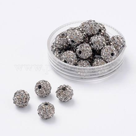 Polymer Clay Rhinestone Beads RB-A053-8mm-12-1