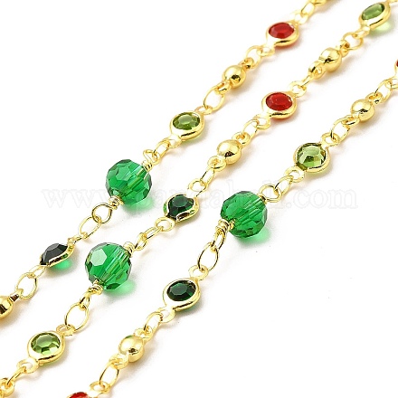 Handmade Brass Glass Link Chain CHC-I045-22G-1