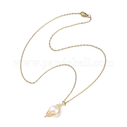 Collier pendentif perle naturelle NJEW-JN04309-1
