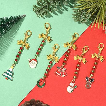 Рождественские украшения из сплава эмали HJEW-JM04049-01-1