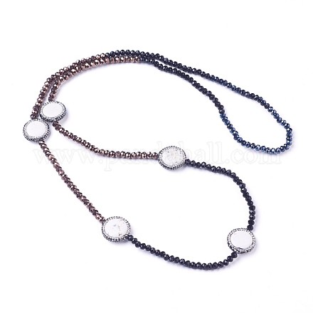 Colliers de perles de howlite naturelle NJEW-G323-02-1