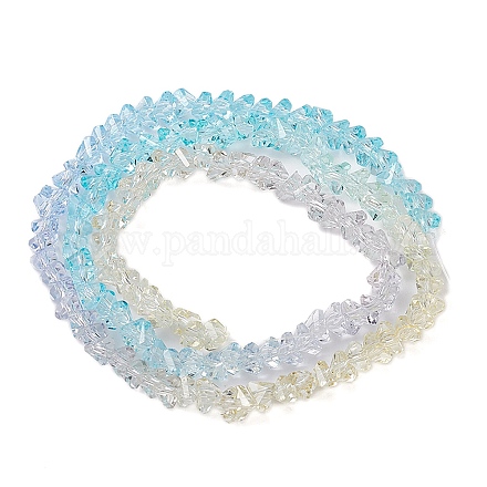 Brins de perles de verre de peinture de cuisson transparente GLAA-YW0003-17H-1