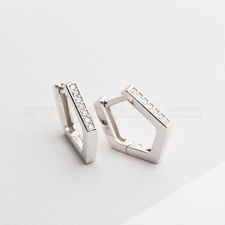 Boucles d'oreilles clip en laiton avec zircons cubiques transparents à micro pavé pour unisexe EJEW-BB65505-A-1