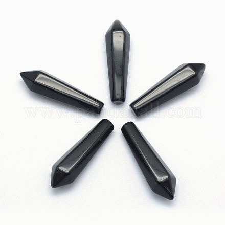 Perles pointues d'obsidienne naturelle G-E490-C17-1