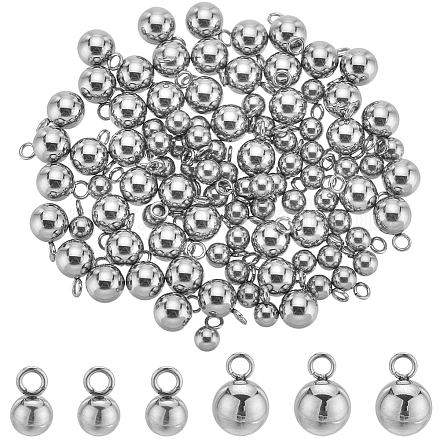SUNNYCLUE 100Pcs 2 Styles 202F & 201 Stainless Steel Charms STAS-SC0006-33-1