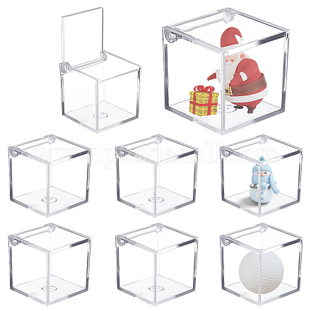 Caja de almacenamiento de dulces de plástico transparente cuadrada ODIS-WH0043-53-1