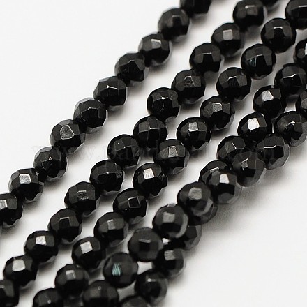 Natürliche schwarze Spinell-Perle Stränge X-G-A129-3mm-34-1