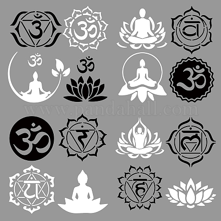 GORGECRAFT 4 Sheets Chakra Car Decal Om Aum Decal Lotus Yoga Sticker Namaste Decal Self Adhesive Reflective Sticker Wall Decals Automotive Exterior Decoration for SUV Truck Motorcycle DIY-GF0007-45D-1