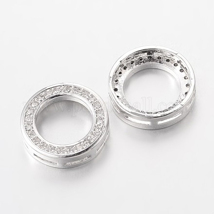Micro en laiton anneau ouvrent pendentifs de zircons ZIRC-L034-31P-FF-1