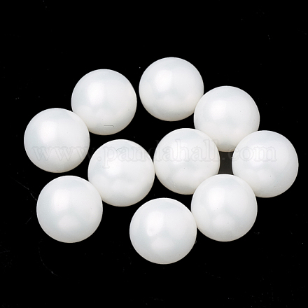 環境に優しいプラスチック模造真珠ビーズ  グレードA  穴がないビーズ  ラウンド  ホワイト  3mm MACR-S277-3mm-A10-1