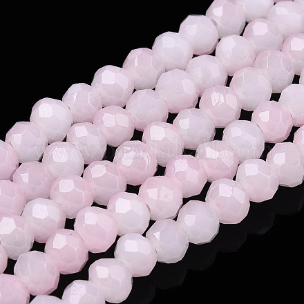 Fili di perle di vetro imitazione giada bicolore GLAA-T033-01A-03-1