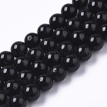Chapelets de perles en tourmaline noire naturelle G-R465-01-1