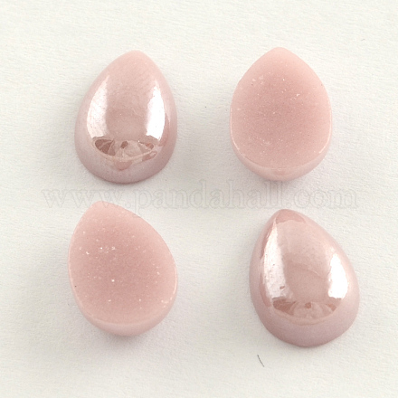 Pearlized Plated Opaque Glass Cabochons PORC-S778-13x18-18-1