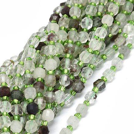 Quartz vert naturel de lodolite / quartz de jardin / brins de perles de quartz fantôme vert G-O201B-23-1