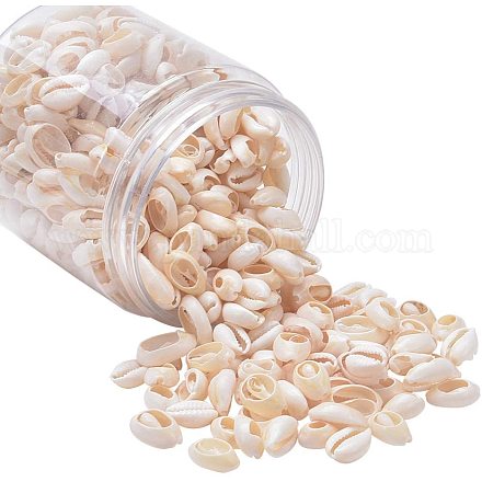 NBEADS 150g About 400 Pcs 13mm-16mm Long Mixed Natural Cowrie Shell Beads BSHE-NB0001-08-1