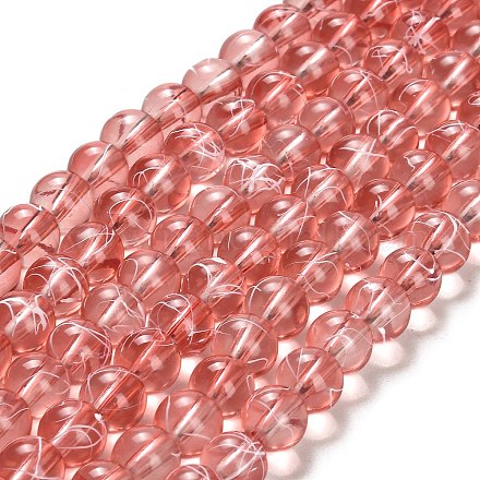 Chapelets de perles en verre transparent drawbench X-GLAD-Q012-8mm-01-1