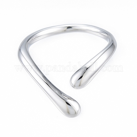 Brass Teardrop Open Cuff Ring for Women RJEW-T001-90P-1