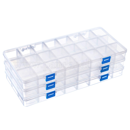 3 Pack Jewelry Organizer Box for Earrings, Clear Plastic Bead Storage  Containers for Crafts (36 Compartments)