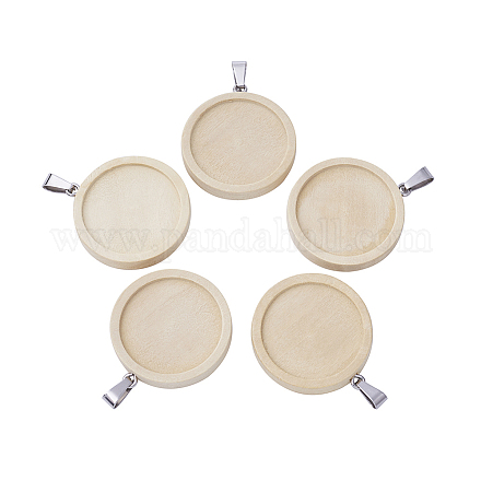 Деревянная подвеска кабошон настройки WOOD-TAC0001-B-02-1