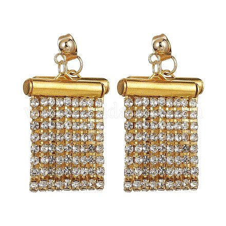Rhinestone Chains Tassel Earrings EJEW-JE05472-1