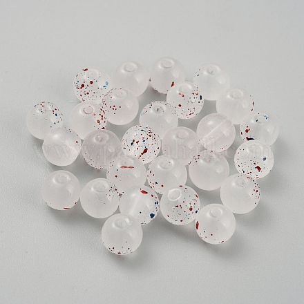 Матовые прозрачные стеклянные бусины&nbsp;GLAA-WH0032-21C-1