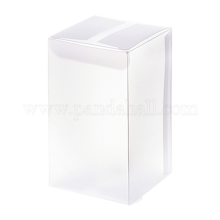 透明なPVCボックス  キャンディートリートギフトボックス  マットボックス  結婚披露宴のベビーシャワーの荷箱のため  長方形  ホワイト  6x6x10cm CON-WH0076-94A-1