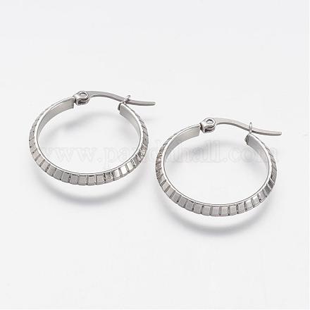 304 Stainless Steel Hoop Earrings EJEW-N0039-18P-1