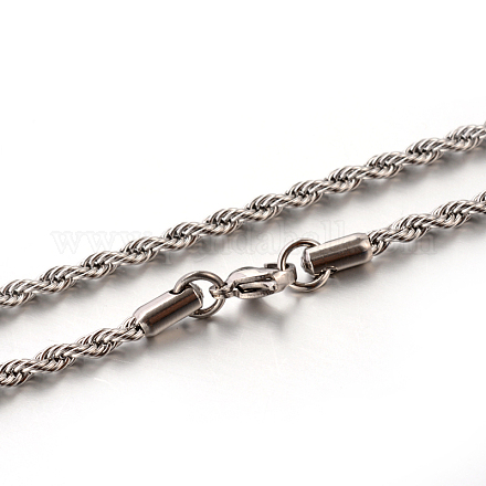 Colliers avec chaîne de corde en 304 acier inoxydable STAS-M174-009P-B-1