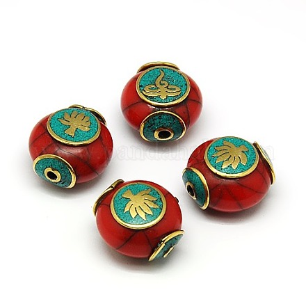 Handmade Tibetan Style Beads TIBEB-K022-02-1