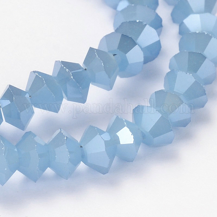 Perla lustro placcato fili di perline di vetro bicono sfaccettato EGLA-J099-PL12-1