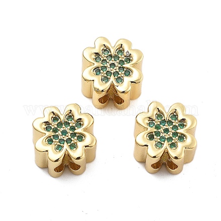 Латунные микро проложить Цирконий Европейский бисером KK-Q006-41G-02-1