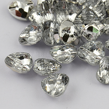 1-Hoyo Taiwán acrílico diamante de imitación botones del corazón BUTT-F017-15mm-02-1