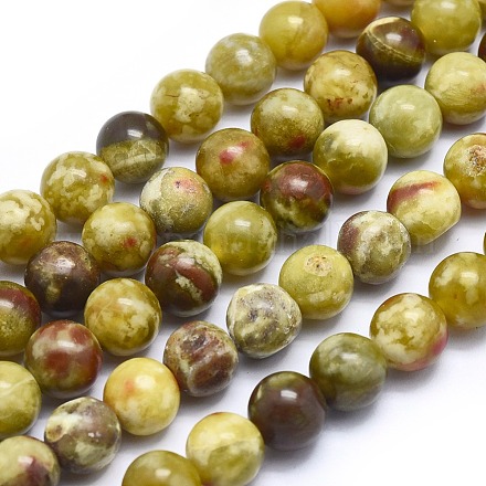 Chapelets de perles en pierre de sang naturelle G-I213-25-8mm-1