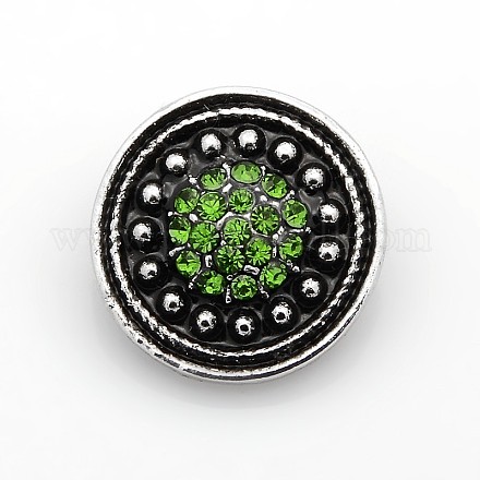 Flat Round Zinc Alloy Enamel Jewelry Snap Buttons SNAP-N010-33A-NR-1